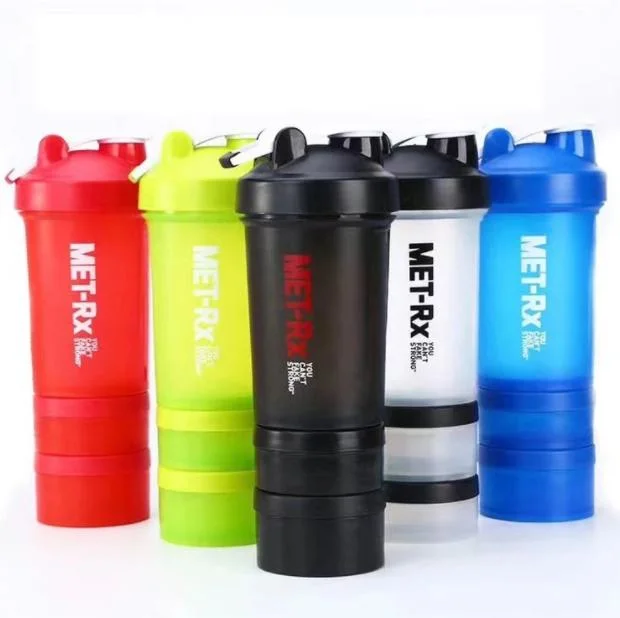 Sports Shaker Bottle with Mixer Ball, 3 in 1 Plastic Protein Shaker Bottle with Filter, 3 Layer Plastic Shaker Bottle, Sport Cup, Powder Cup, Gym Cup