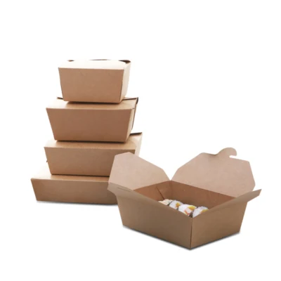 Einweg-Kraftpapierbox zum Mitnehmen für Lebensmittelverpackungen