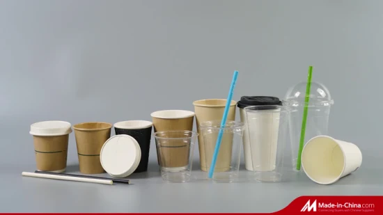 8 Unzen/12 Unzen/16 Unzen/20 Unzen/22 Unzen Kunststofffreie wasserbasierte Beschichtung Einwegbecher Papierkaffeetasse Biologisch abbaubare Pappbecher