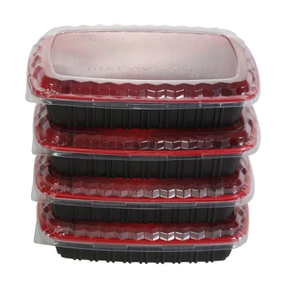 Rechteckige Meal-Prep-Bento-Boxen, tiefer Lebensmittelbehälter aus Kunststoff