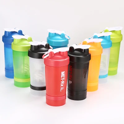 Hochwertige neue Protein-Shaker-Flasche mit individuellem Logo, BPA-freie Protein-Shaker-Flasche aus Kunststoff mit Shaker-Kugel