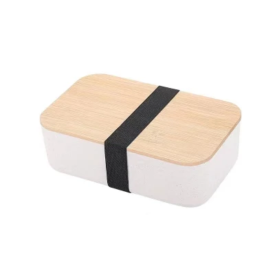 Bento-Lunchbox aus Kunststoff mit Bambusdeckel