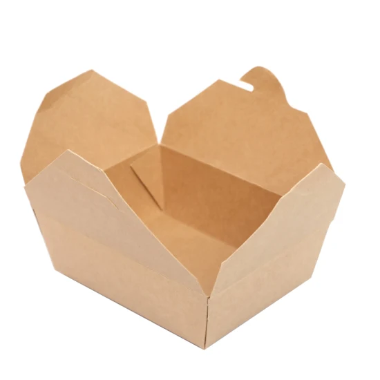 Umweltfreundliche, abbaubare Einweg-Lunchbox aus weißem Karton, quadratische Schnallenbox, Salatbox, Reisbox, Schweinekotelettbox
